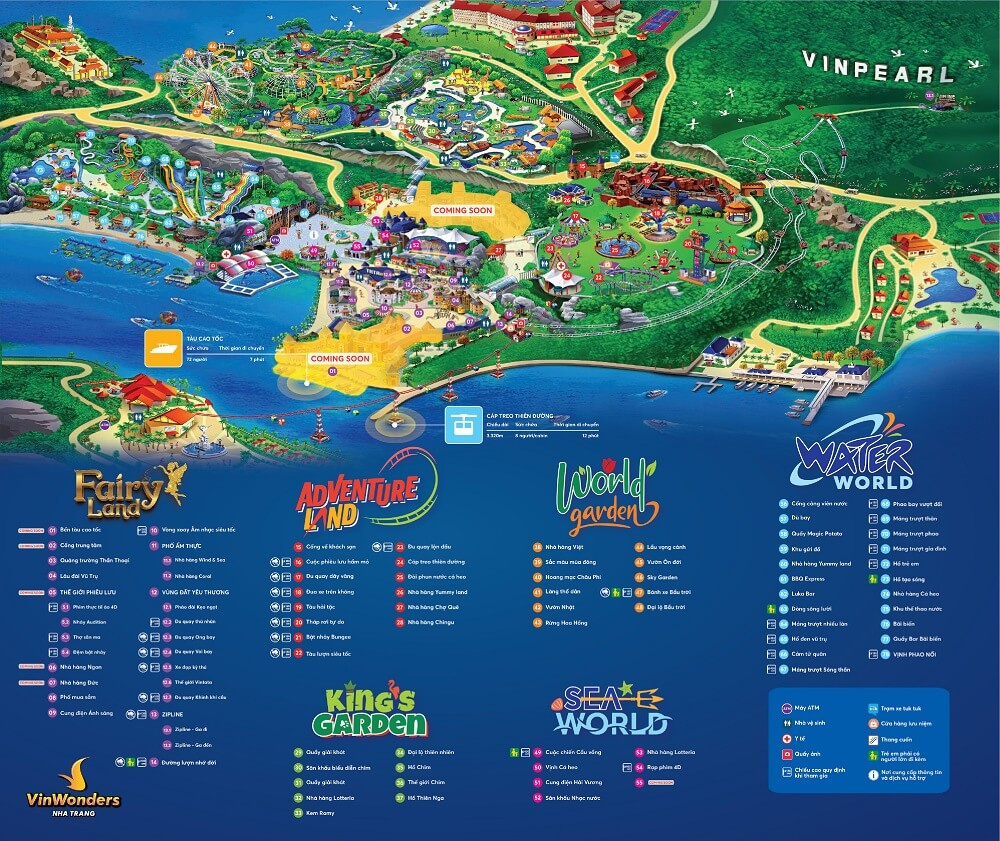 Công viên nước Vinpearl Nha Trang Bản đồ VinWonders Nha Trang