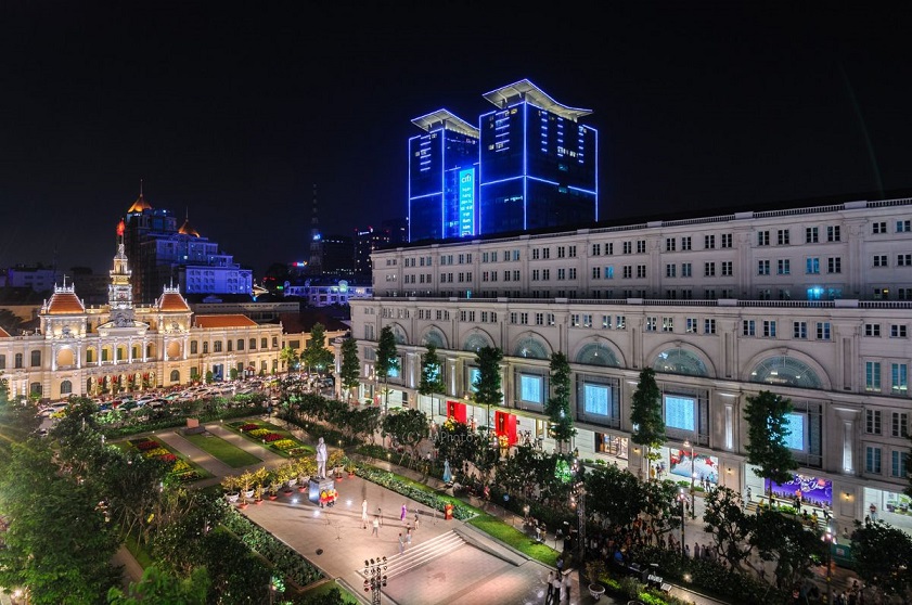 Ho Chi Minh City landmarks Evening scene at Nguyen Hue Street