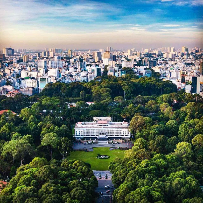 Ho Chi Minh City landmarks Exterior view of the Independence Palace in Ho Chi Minh City