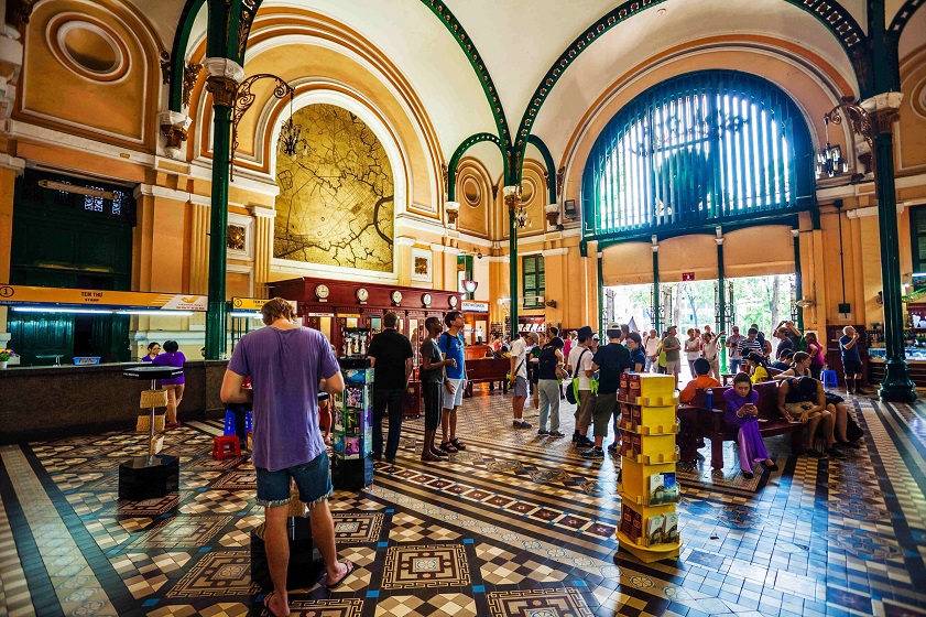 Ho Chi Minh City landmarks Interior of Saigon Central Post Office
