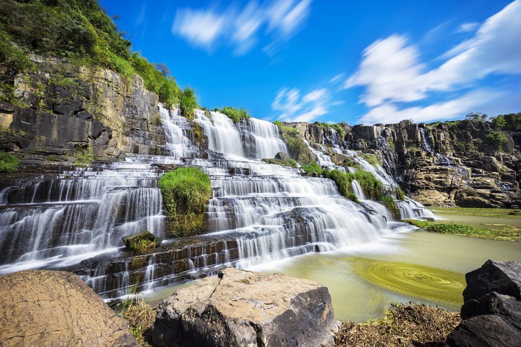 Da Lat weather in August Marvel at the majestic beauty of Pongour Falls (Source: Collected)