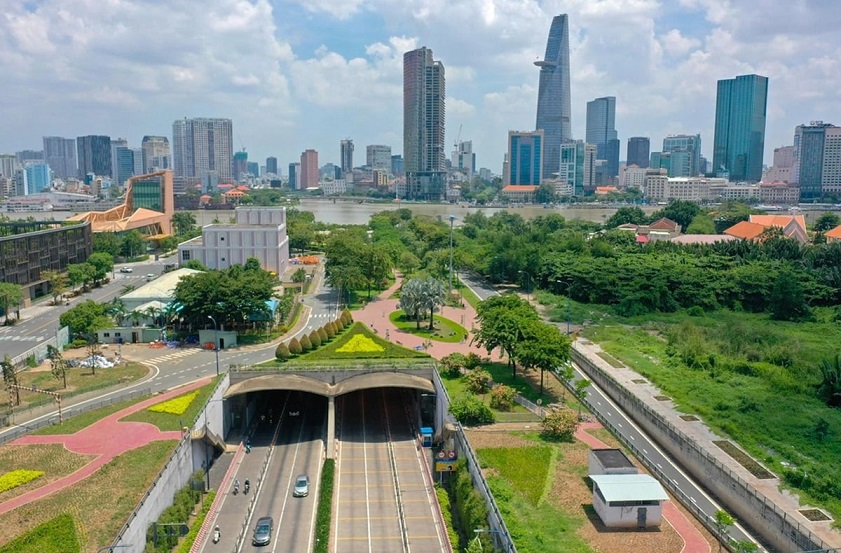 Ho Chi Minh City landmarks Thu Thiem Tunnel beneath the Saigon River