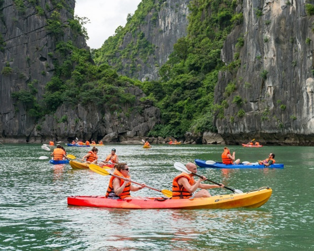 Kayaking in Lan Ha Bay offers an unforgettable way to explore its waters