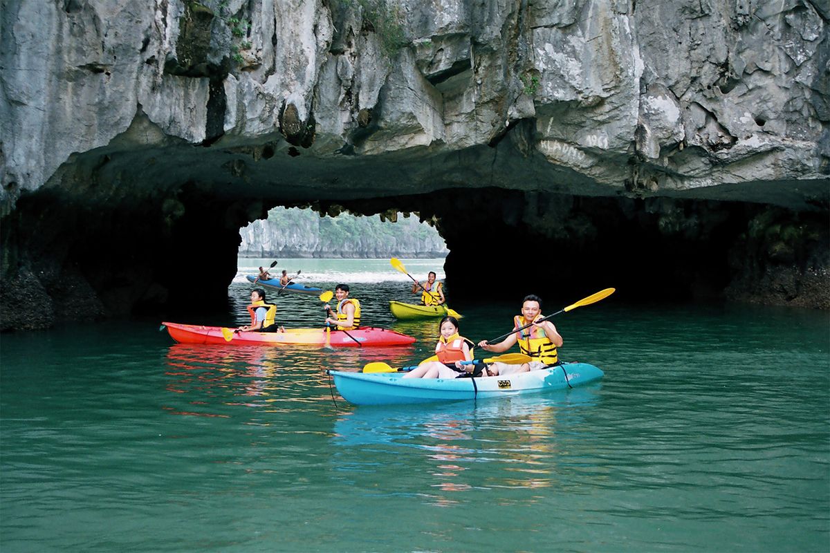 Kayaking through Luon Cave is one of the most unique experiences