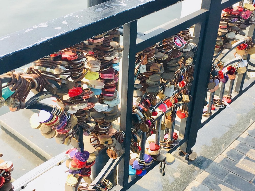 Love Bridge Da Nang Attach a love lock on Love Lock Bridge