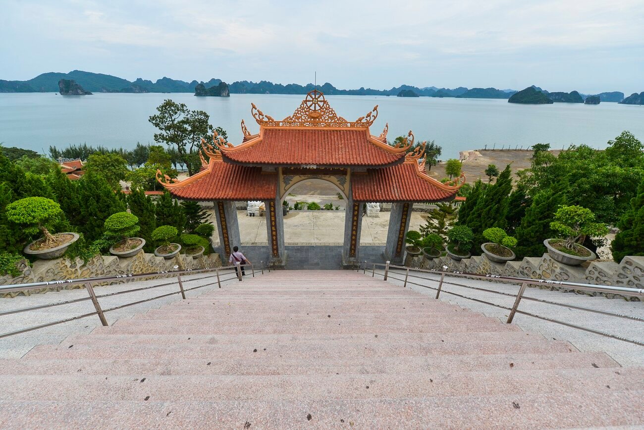Cai Bau Pagoda is a serene spiritual retreat overlooking the stunning Bai Tu Long Bay