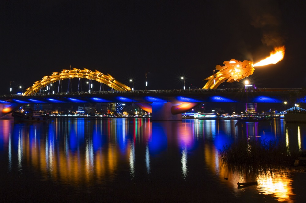 Dragon Bridge walking street in Da Nang