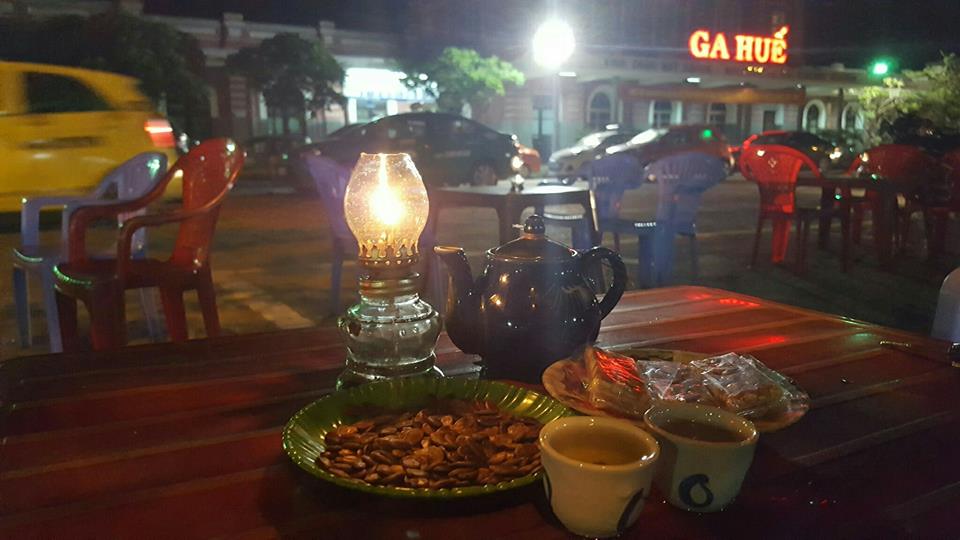 Enjoy a soothing late-night tea at the Hue Railway Station