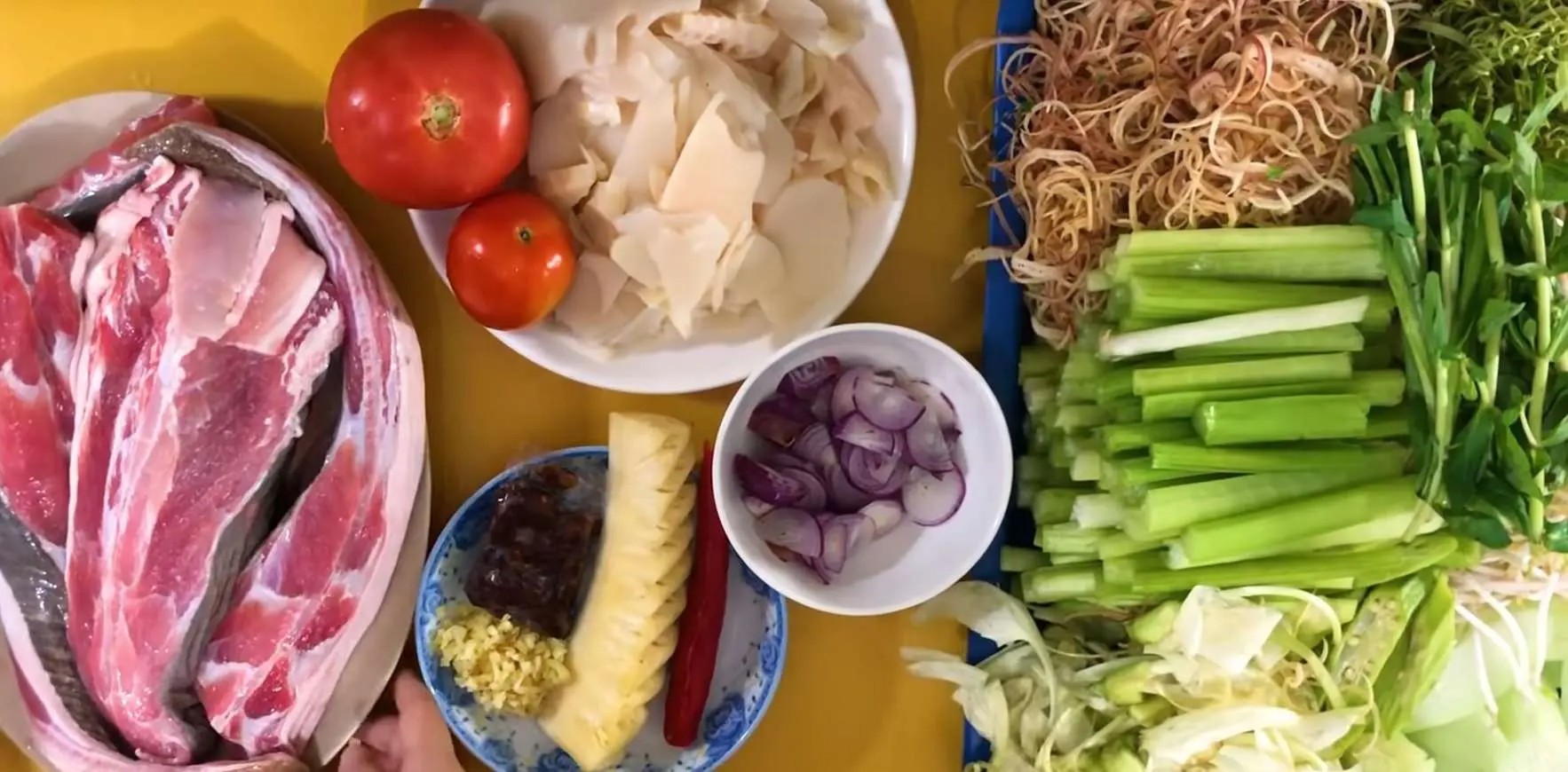 Nguyên liệu nấu lẩu cá đuối Vũng Tàu