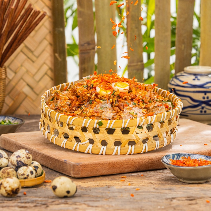 Bánh tráng trộn tép rim Chế Liễu