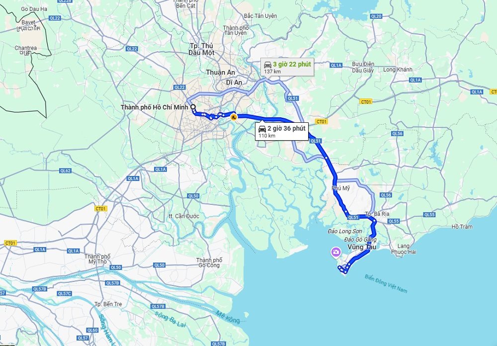 Đường đi Bảo tàng Vũng Tàu