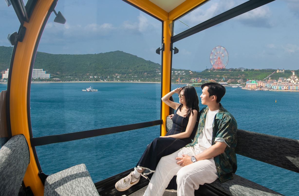 The stunning cable car views at VinWonders Nha Trang