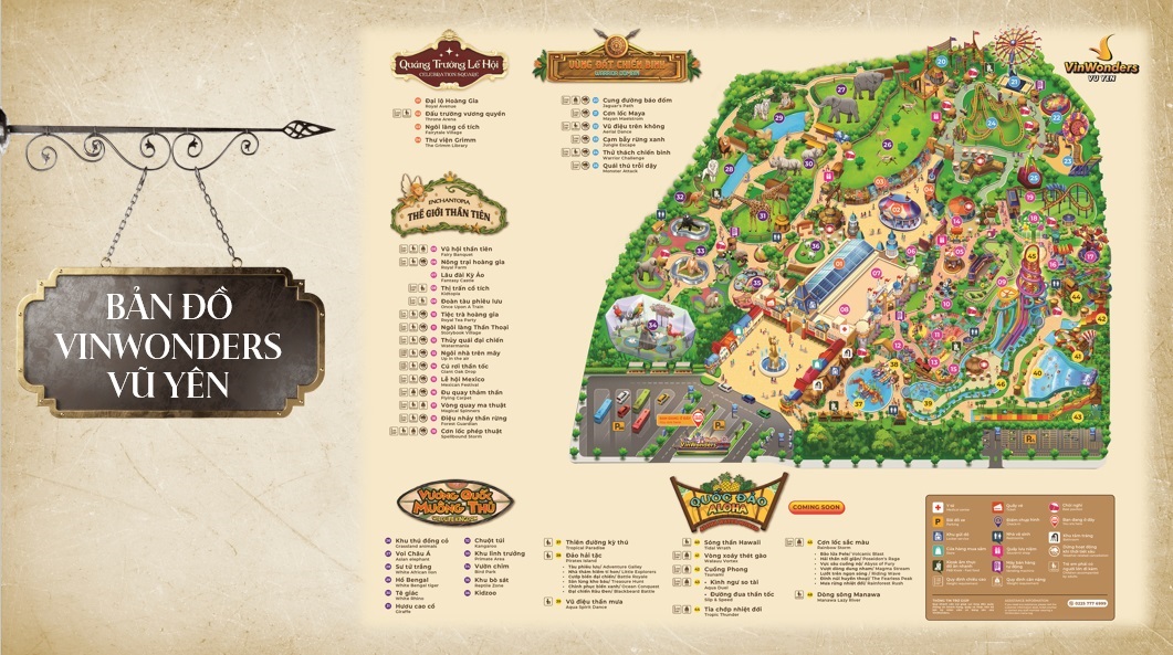 Bản đồ VinWonders Vũ Yên Bản đồ VinWonders Vũ Yên Hải Phòng