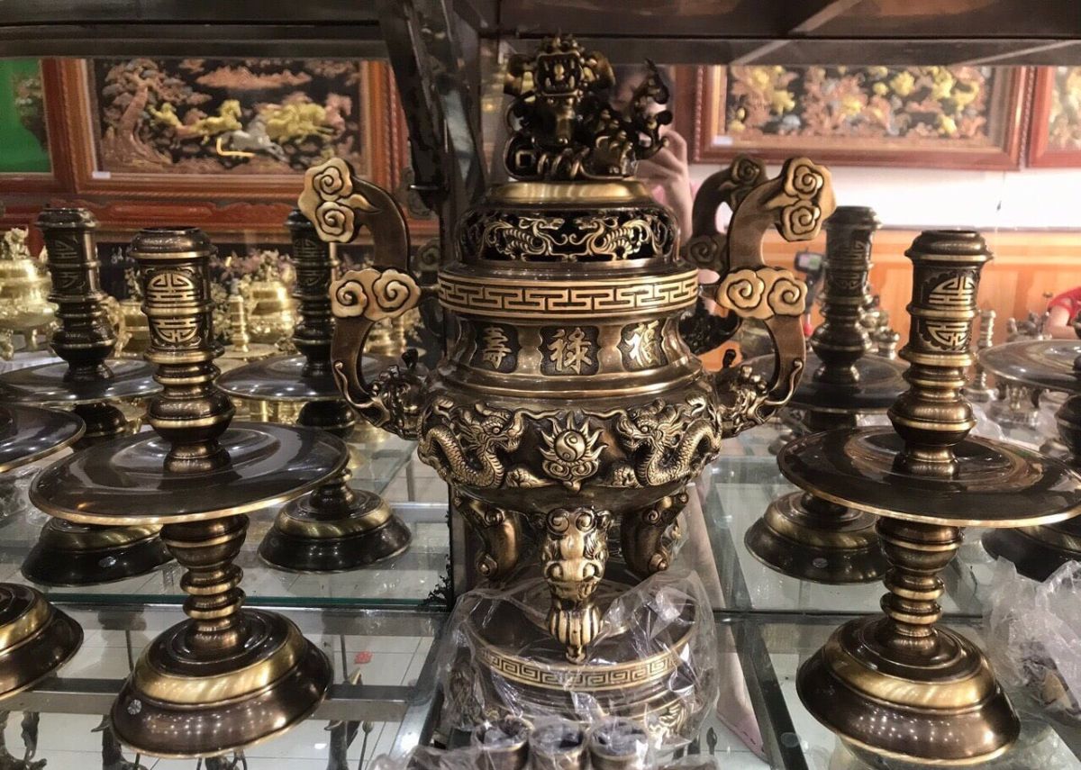 Các sản phẩm tại làng đúc đồng Đại Bái