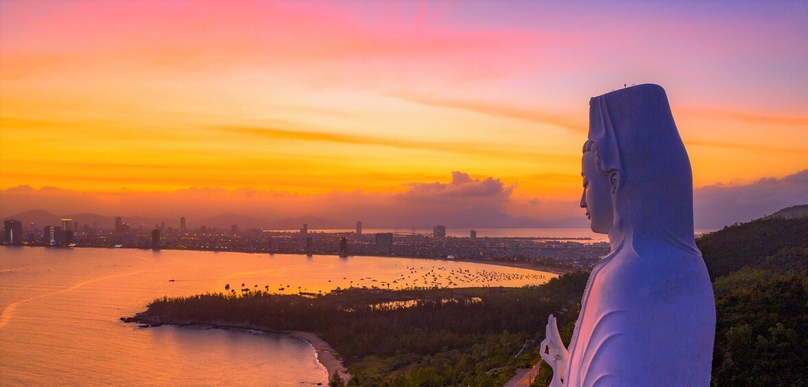 sunset in Da Nang at Son Tra Peninsula