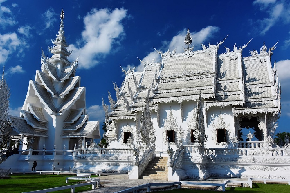 Wat Rong Khun or the White Temple, a Buddhist temple in Chiang Rai, Thailand