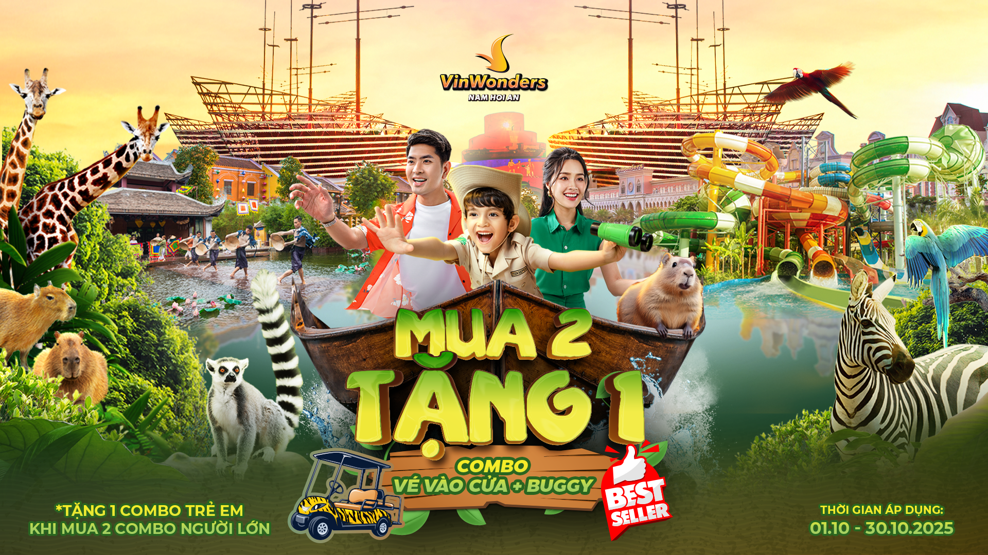 Chơi thả ga với ưu đãi VinWonders Nam Hội An tháng 10: Mua 2 tặng 1