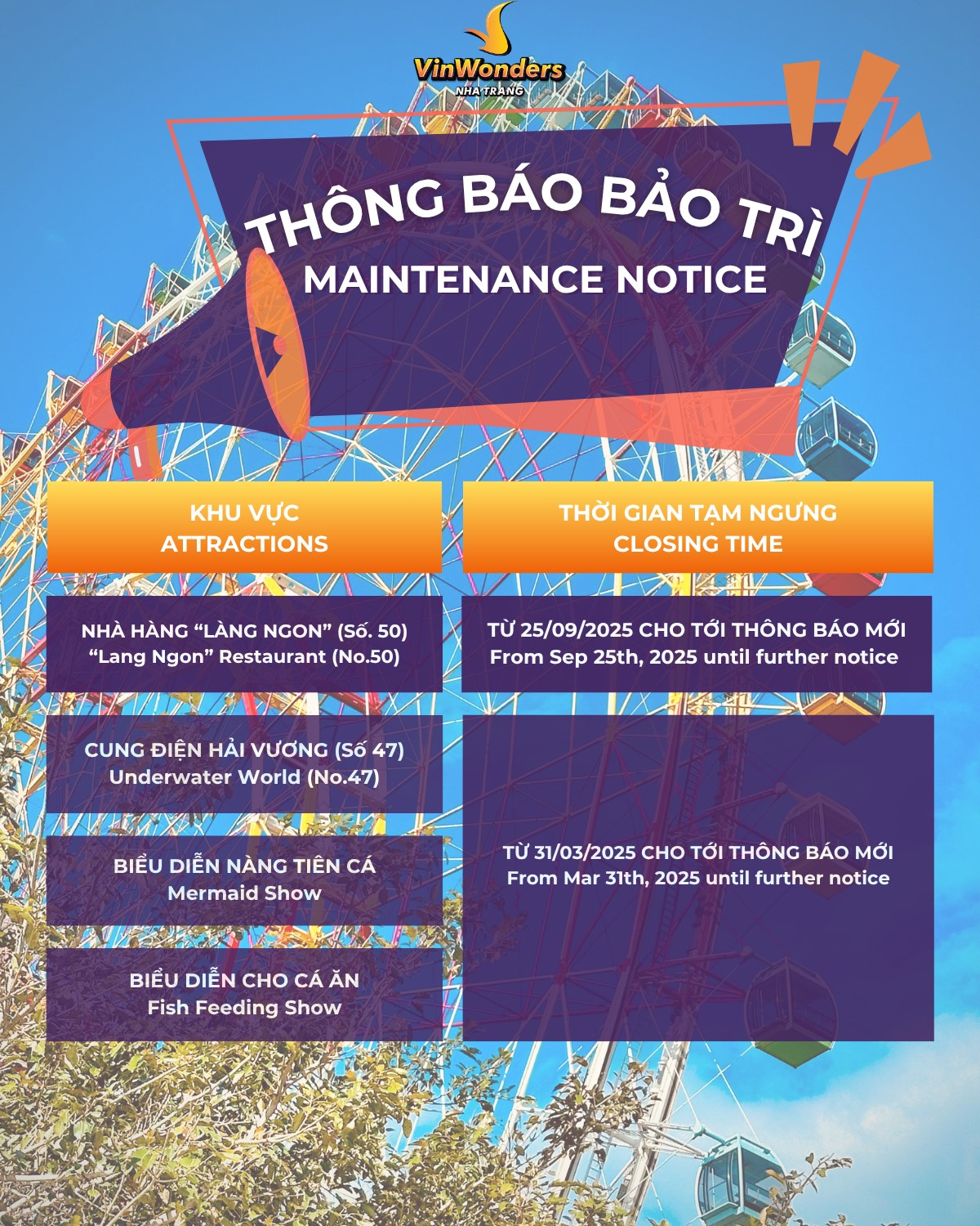 MAINTENANCE NOTICE