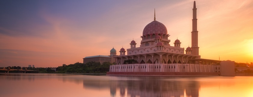 Putra Mosque view at sunrise, Putrajaya, Malaysia
