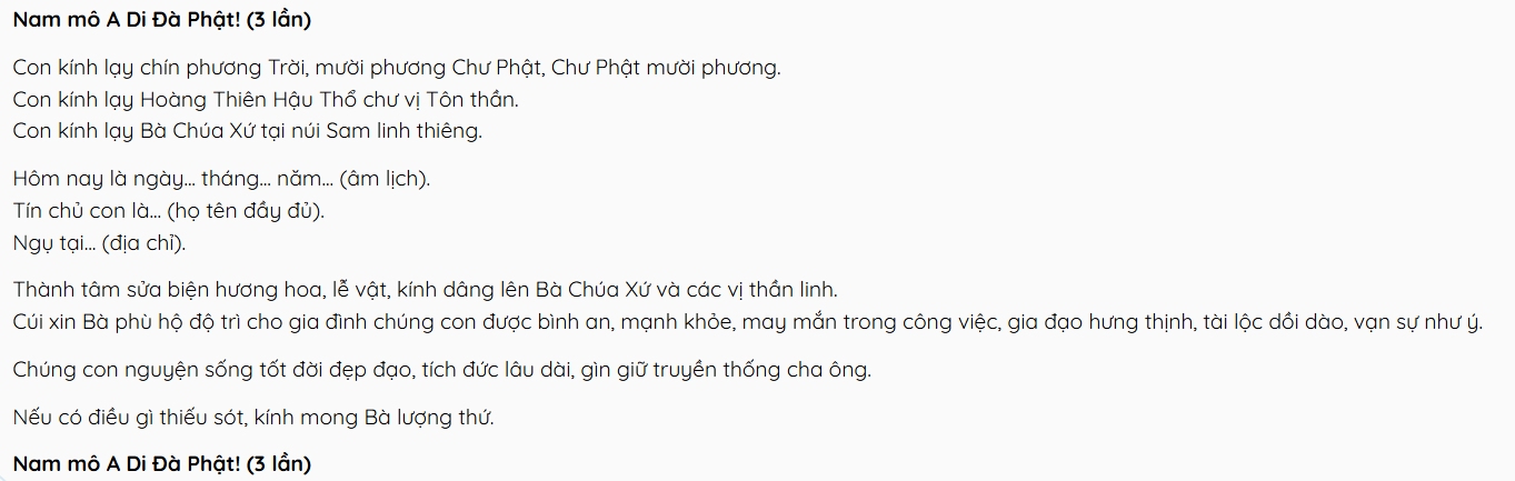 Chùa Bà Châu Đốc Văn khấn chùa Bà Châu Đốc An Giang