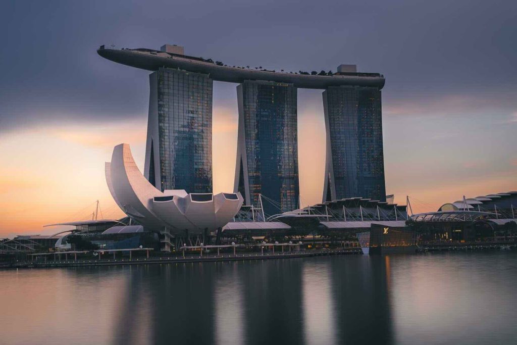 Best countries to visit from Hong Kong The glittering skyline of Marina Bay in Singapore