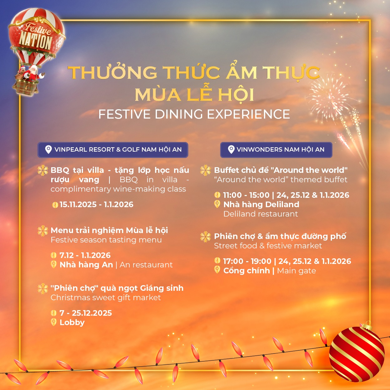 am thuc Thưởng thức ẩm thực mùa lễ hội tại Nam Hội An