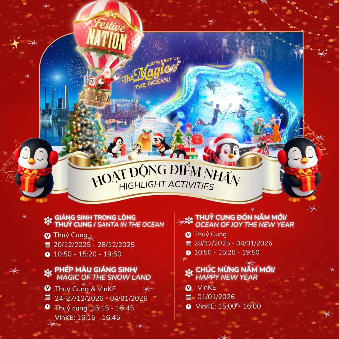 hoat dong giang sinh thuy cung times city hoat dong giang sinh thuy cung times city