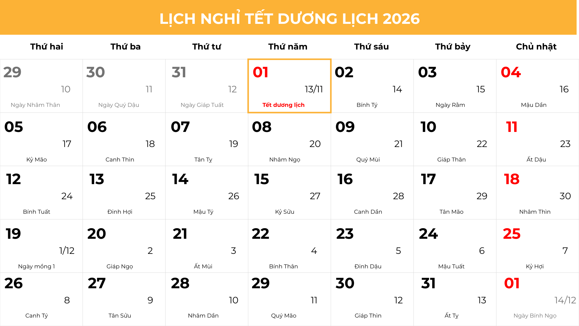 lich nghi tet duong 2026 lich nghi tet duong 2026