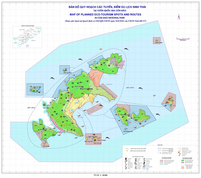 Con Dao National Park tourist map