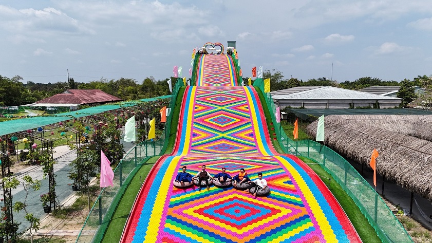 Experience the rainbow slide