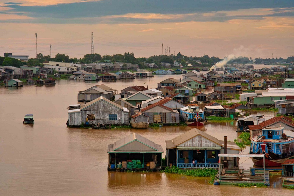 Floating villages in Chau Doc