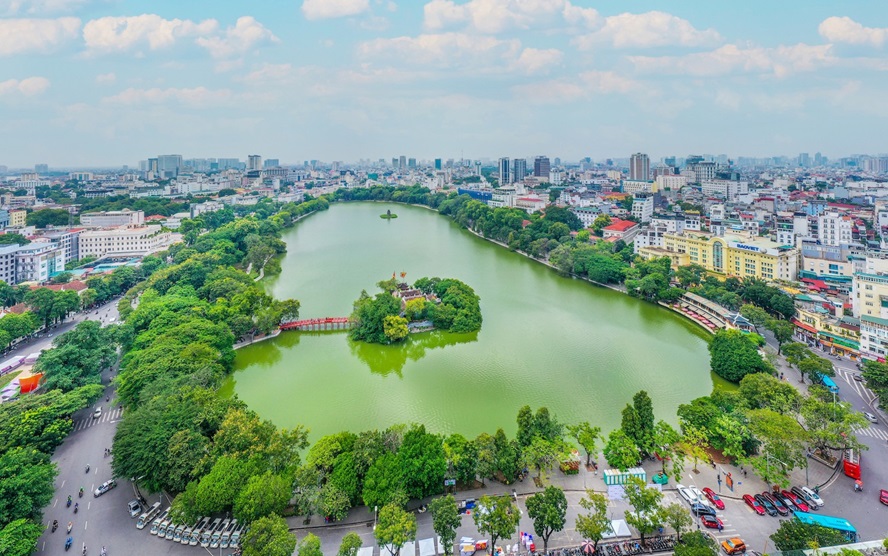 Hoan Kiem Lake from above
