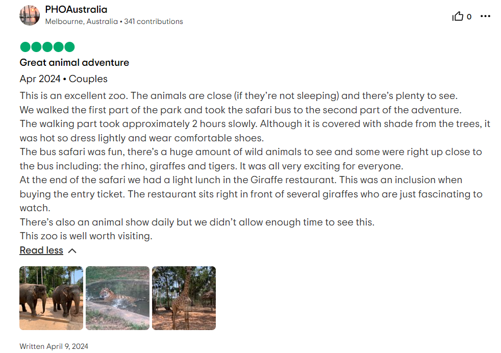 Reviews of Vinpearl Safari Phu Quoc