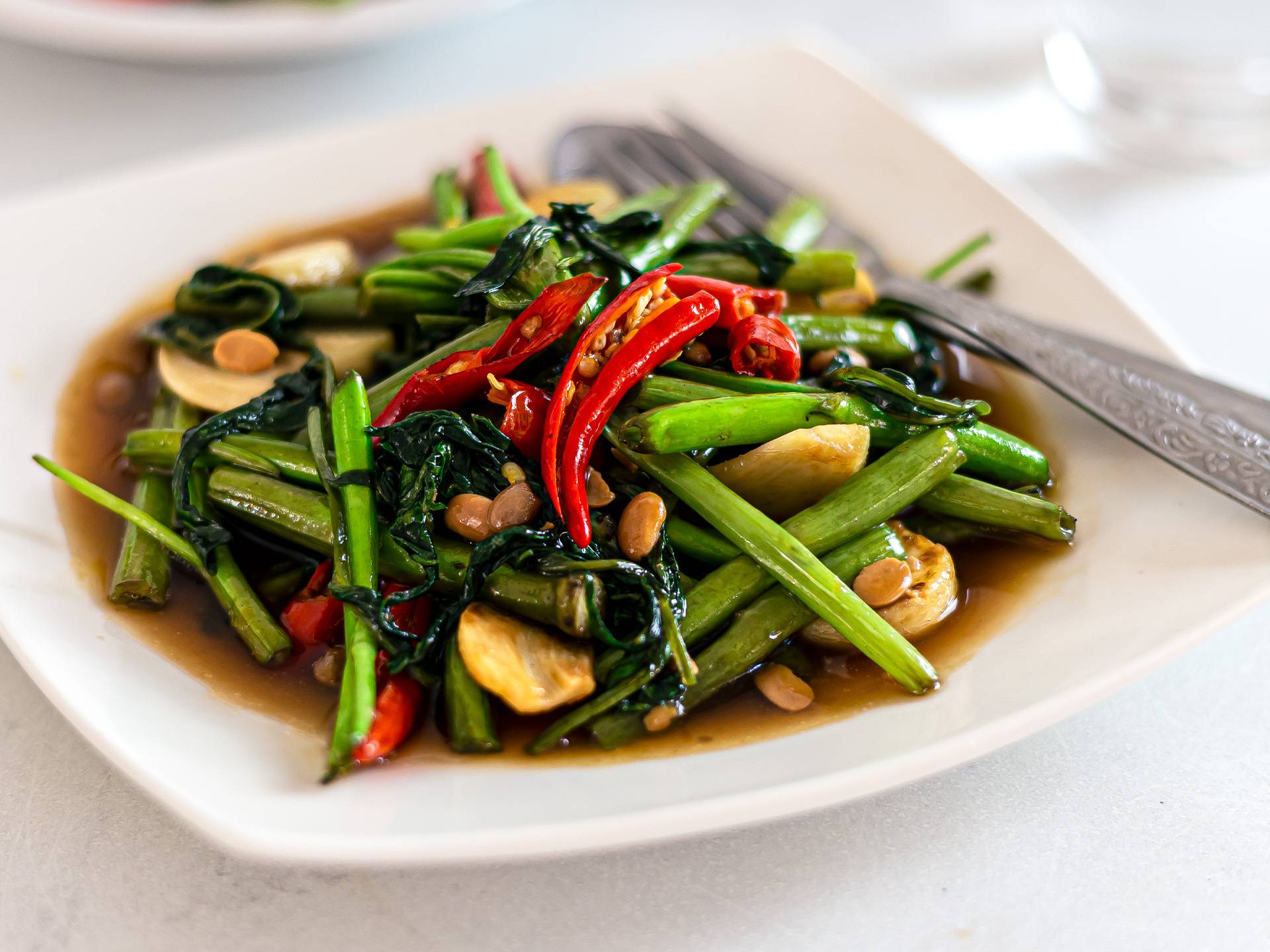Stir-fried morning glory