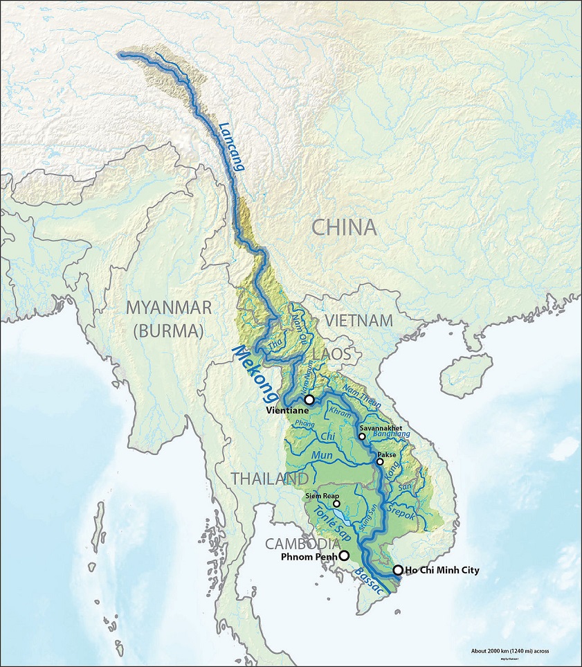 The Mekong River Asia map