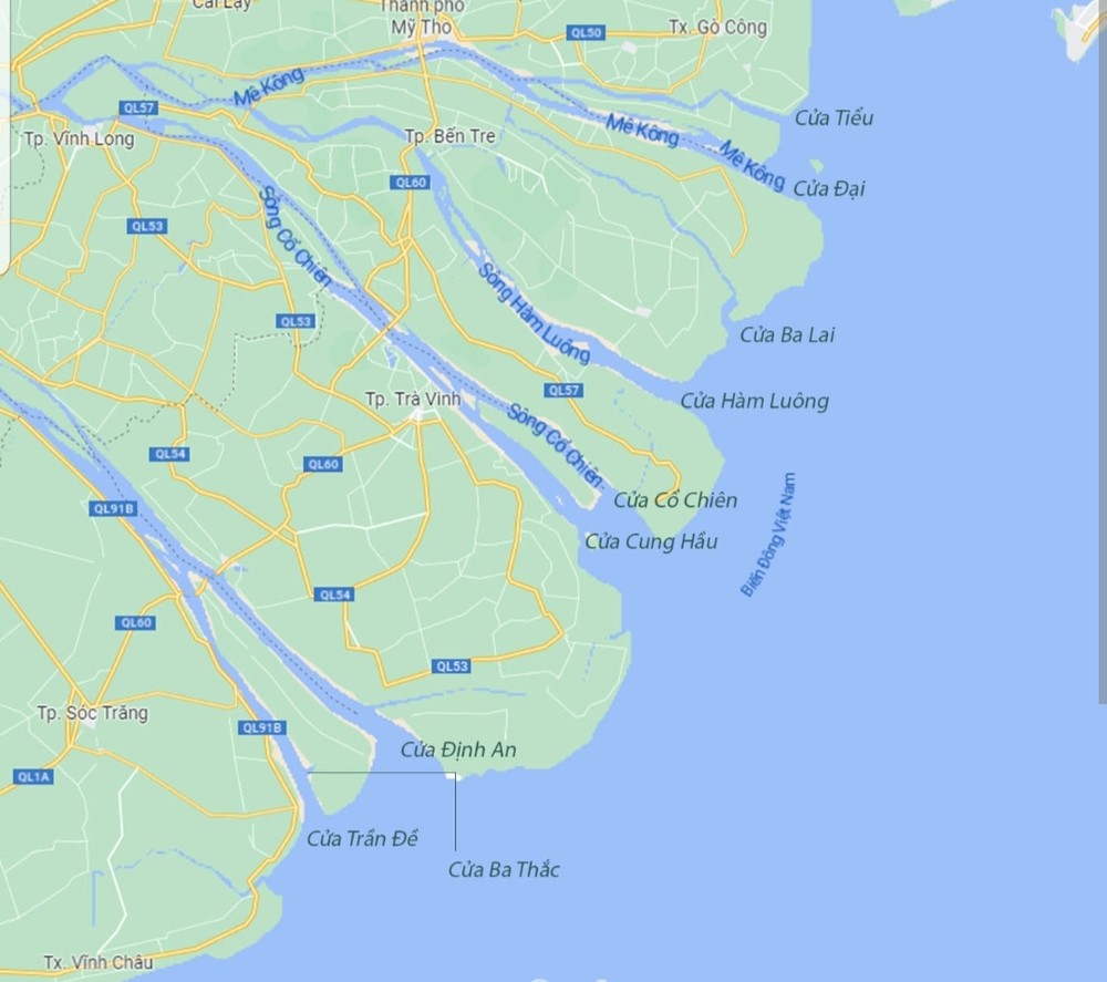 The Mekong River Delta Vietnam map