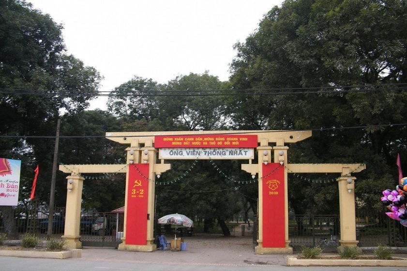 Thong Nhat Park’s main gate on Tran Nhan Tong Street (Source: Collected)