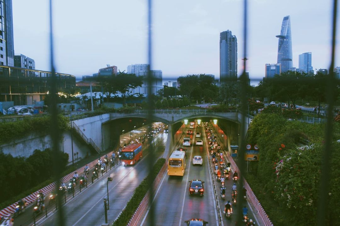 Thu Thiem Tunnel in the afternoon
