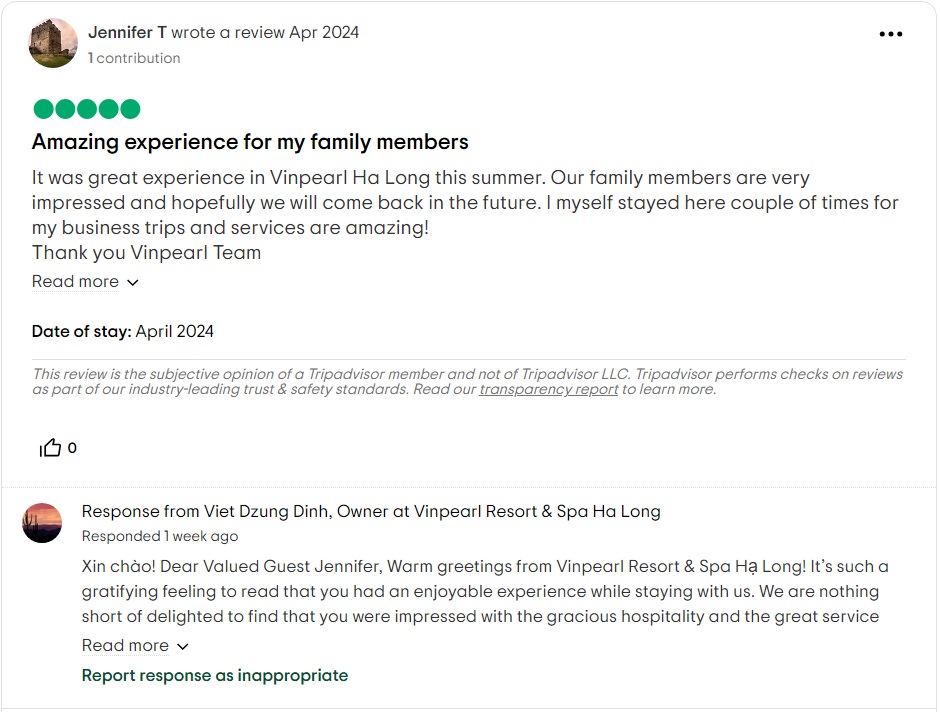 Vinpearl Resort & Spa Ha Long Some reviews of Vinpearl Resort & Spa Ha Long