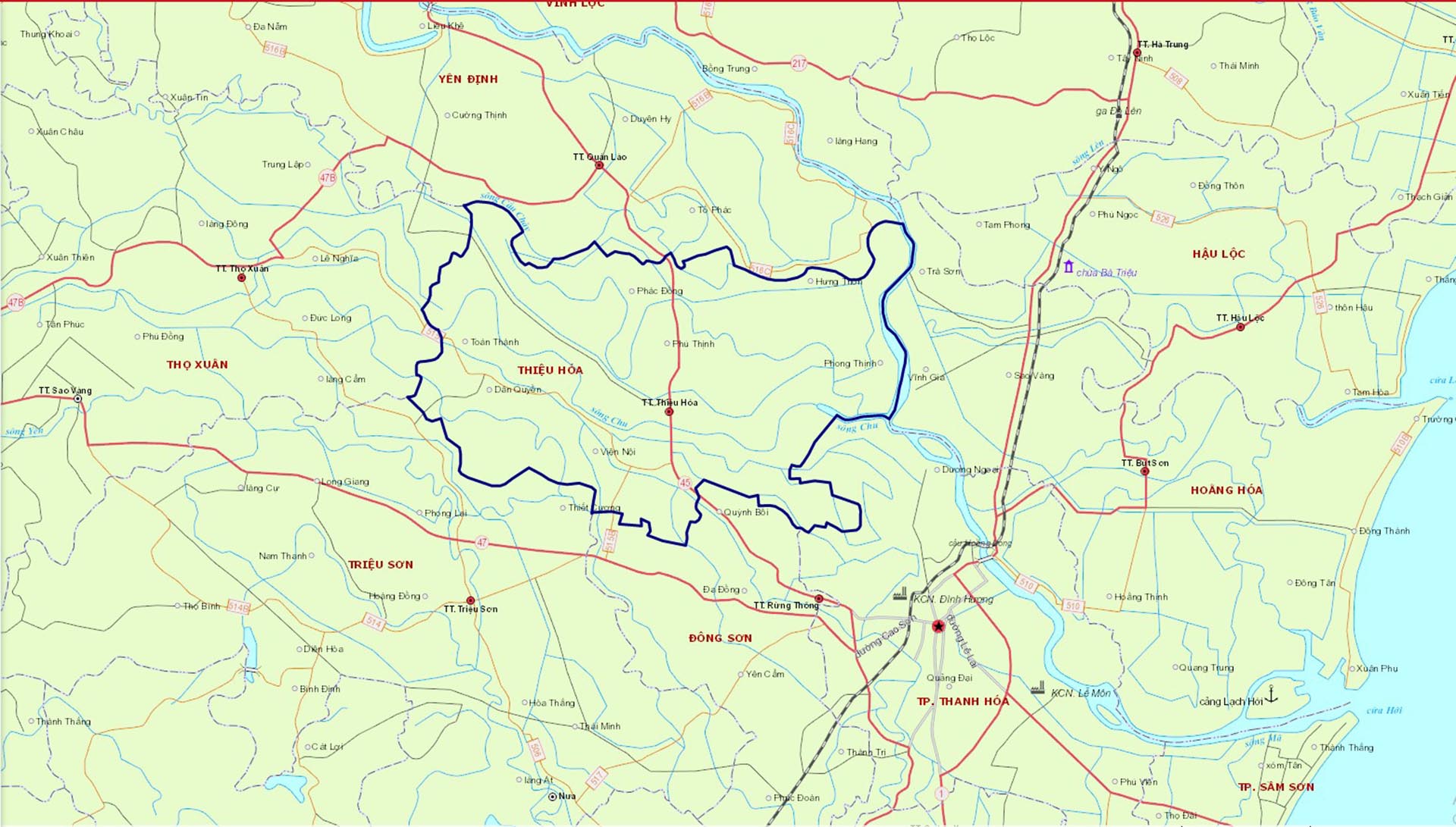 Bản đồ Thanh Hóa