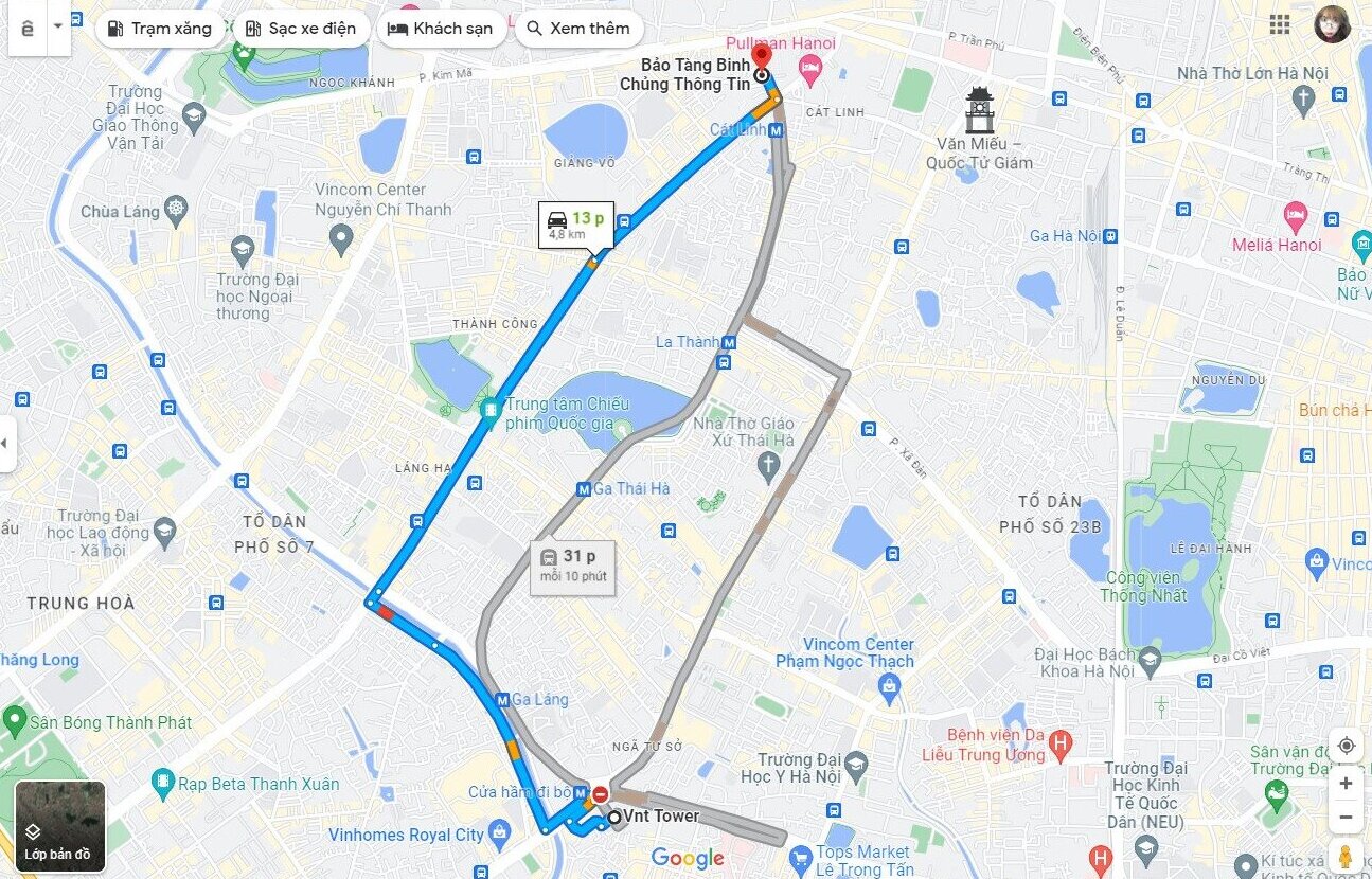 Đường đi đến bảo tàng Binh chủng Thông tin