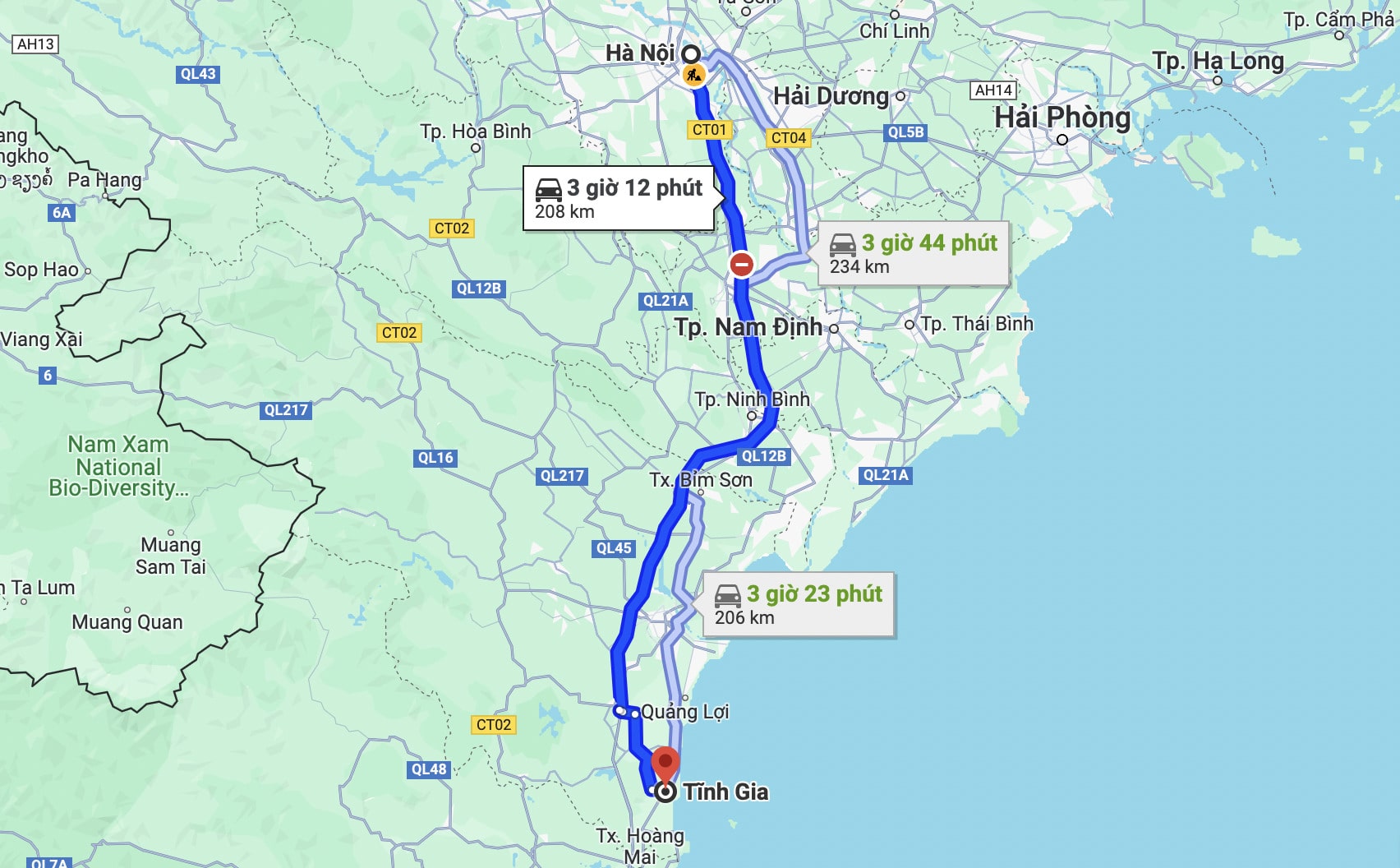 cách di chuyển đến Tĩnh Gia Thanh Hoá