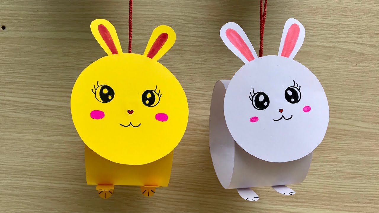 Cách làm đèn Trung thu hình con vật bằng giấy màu