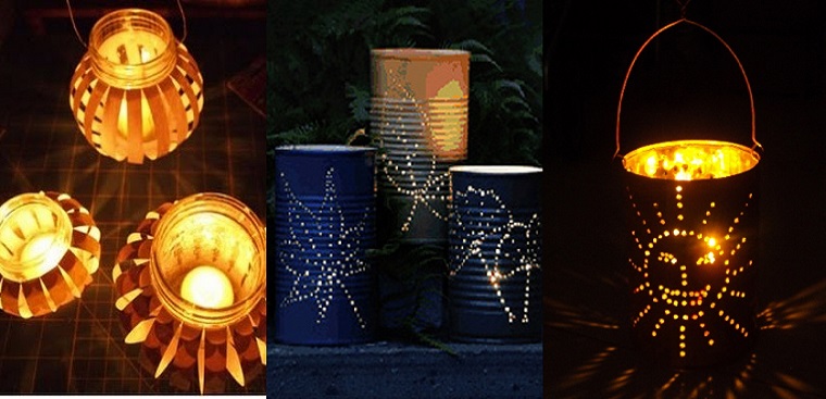 Đèn Trung thu làm từ vỏ lon