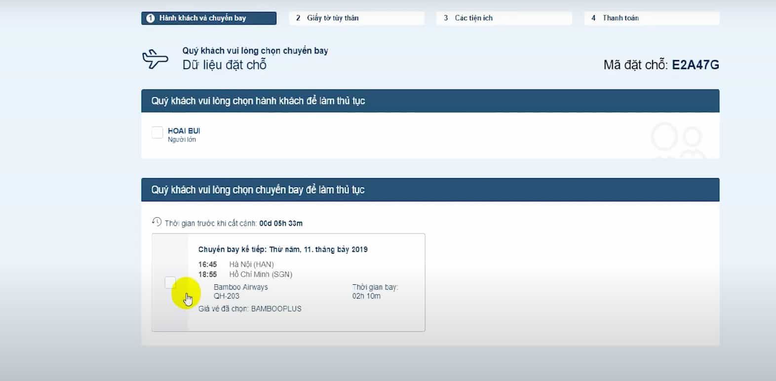 Cách thực hiện check in online Bamboo Airways trên điện thoại, máy tính