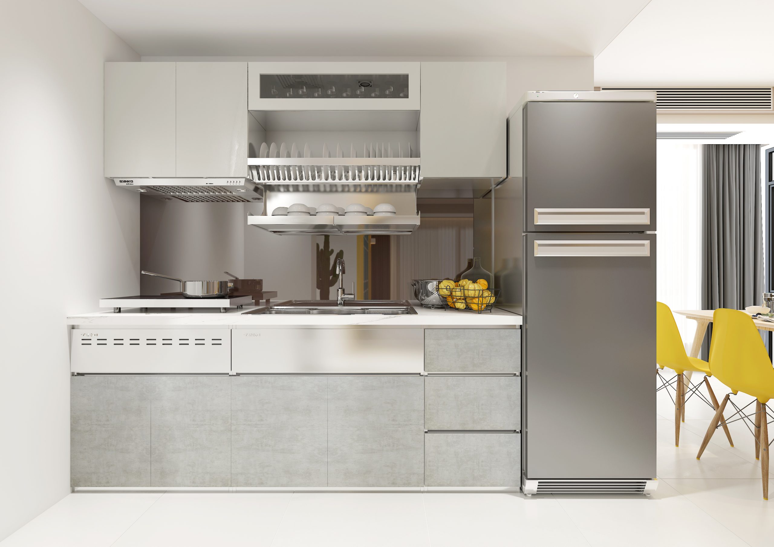 Đám cưới bạc là bao nhiêu năm Không gian bếp sang trọng, hiện đại với những nội thất, thiết bị có màu bạc