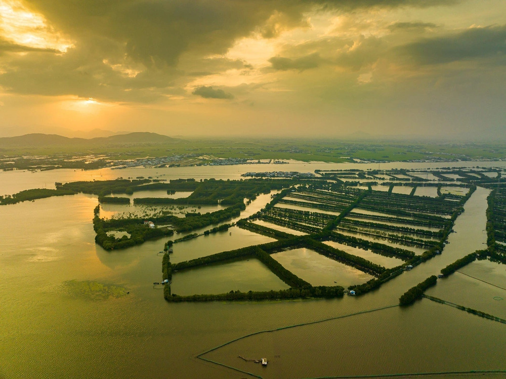 Khung cảnh thơ mộng của đầm Thị Nại lúc hoàng hôn