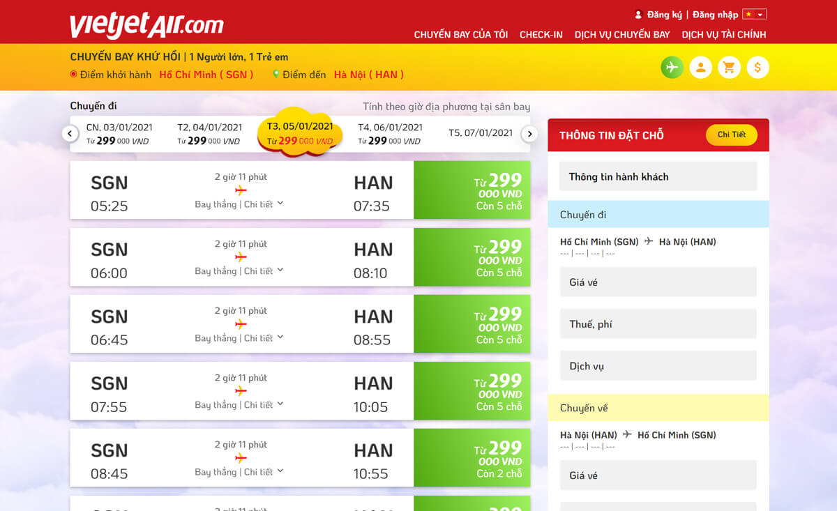 Bạn có thể mua vé trực tuyến trên website của hãng