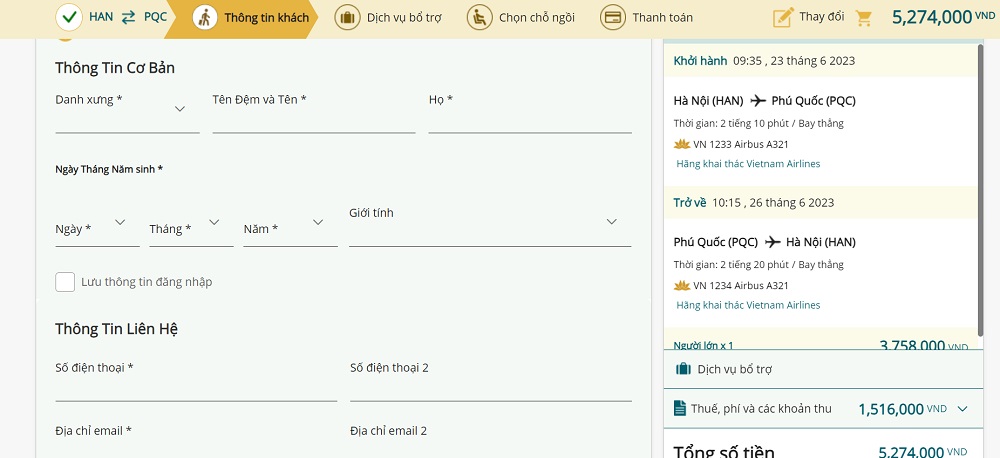 Kiểm tra lại kỹ các thông tin cá nhân khi điền