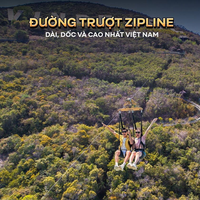 Trải nghiệm đường trượt Zipline kỷ lục tại VinWonders Nha Trang